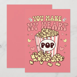 Retro Valentine Popcorn Feiertagskarte