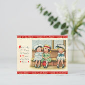 Retro Valentine Postkarte (Stehend Vorderseite)