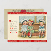 Retro Valentine Postkarte (Vorne/Hinten)