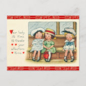 Retro Valentine Postkarte (Vorderseite)