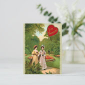 Retro Valentine Postkarte (Stehend Vorderseite)