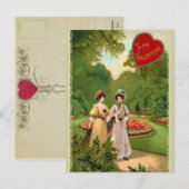 Retro Valentine Postkarte (Vorne/Hinten)