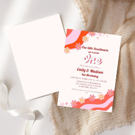 Retro Valentine Sweetheart Gemeinsamer erster Gebu Einladung