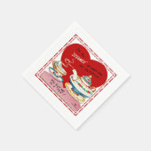 Retro Valentine Teecup und Teekapier Napkin Serviette (Ecke)