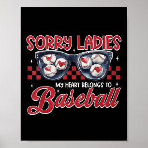 Retro Valentines Baseball Boy mein Herz gehört zu Poster