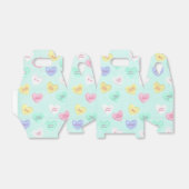 Retro Valentine's Day Candy Hearts auf Aquamarin Geschenkschachtel (Ungefaltet)