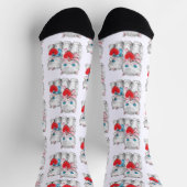 Retro Valentine's Day Cats, Vintage Cute Kitten Socken (Oben)