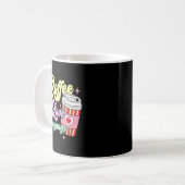 Retro Valentines Day Coffee Is My Love Language He Kaffeetasse (Vorderseite Links)