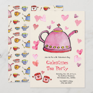 Retro Valentine's Day Galentines Party Mittagessen Einladung