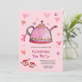 Retro Valentine's Day Galentines Tea Ladys Lunch Einladung (Stehend Vorderseite)