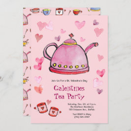 Retro Valentine's Day Galentines Tea Ladys Lunch Einladung