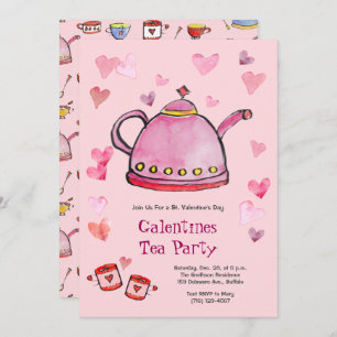 Retro Valentine's Day Galentines Tea Ladys Lunch Einladung