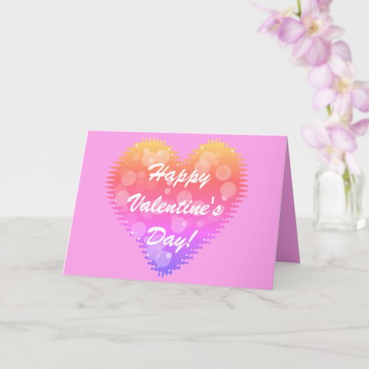 Retro Valentine's Day Heart Karte (Orchidee)