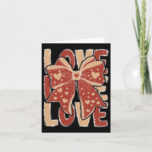 Retro Valentine's Day Liebe Herz Coquette Bow Wome Karte