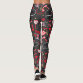 Retro Valentine's Day Love Doodles Leggings (Rückseite)