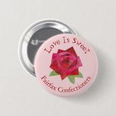 Retro Valentine's Day Rote Rose Florist Boutique Button (Vorne & Hinten)