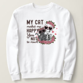 Retro Valentine's Day Skeletton Katzen Mama Sweatshirt