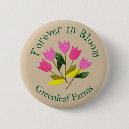 Retro Valentine's Day Tulips Florist Button