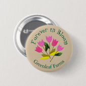 Retro Valentine's Day Tulips Florist Button (Vorne & Hinten)