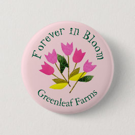 Retro Valentine's Day Tulips Florist Button