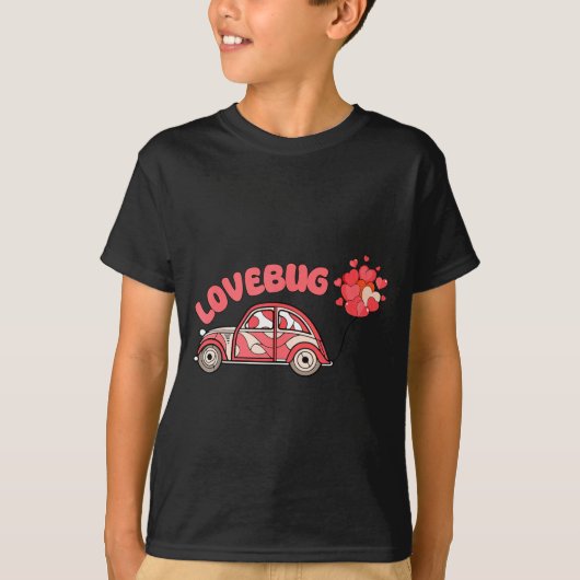 Retro Valentines Lovebug Heart Groovy Valentines M T-Shirt (Vorderseite)