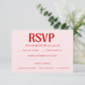 Retro Valentine's RSVP Wedding Reply Card Karte (Stehend Vorderseite)