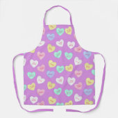 Retro Valentinins süße Herzen auf Lila Schürze (Vorderseite)