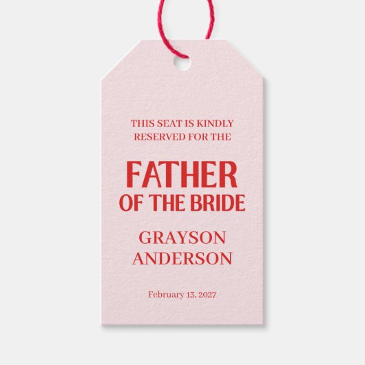 Retro Valentins-Junggesellinnenabschied Rot Pink Geschenkanhänger (Vorderseite)