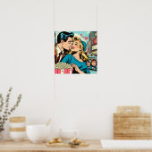 Retro Valentins Liebe Couple Comic Poster (Küche)