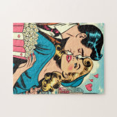 Retro Valentins Liebe Couple Comic Puzzle (Horizontal)
