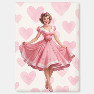 Retro-Valentins-Pin-Up-Girl-Magnet  Magnet