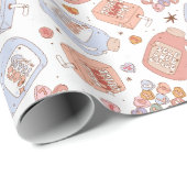 Retro Valentins Wrapping Paper Geschenkpapier (Rolleneckpunkt)