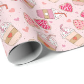 Retro Valentins Wrapping Paper Geschenkpapier (Rolleneckpunkt)