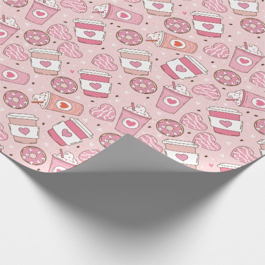 Retro Valentins Wrapping Paper Geschenkpapier (Ecke)