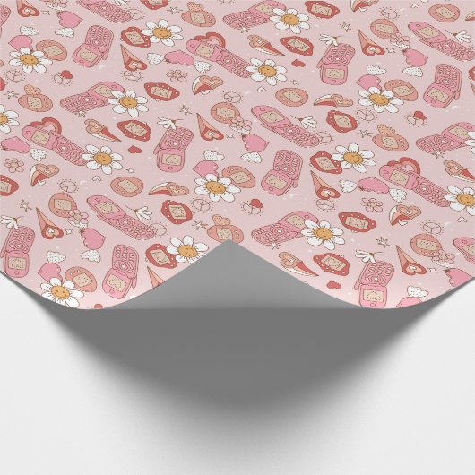 Retro Valentins Wrapping Paper Geschenkpapier (Ecke)