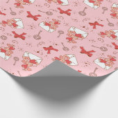 Retro Valentins Wrapping Paper Geschenkpapier (Ecke)