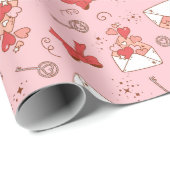 Retro Valentins Wrapping Paper Geschenkpapier (Rolleneckpunkt)