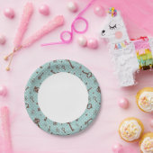 Retro Valentinschlüssel Pappteller (Party)