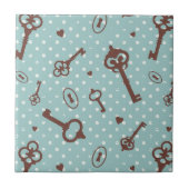 Retro Valentinsgruß-Schlüssel Fliese (Vorderseite)