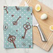 Retro Valentinsgruß-Schlüssel Handtuch (Viertel Falte)