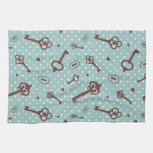 Retro Valentinsgruß-Schlüssel Handtuch (Horizontal)