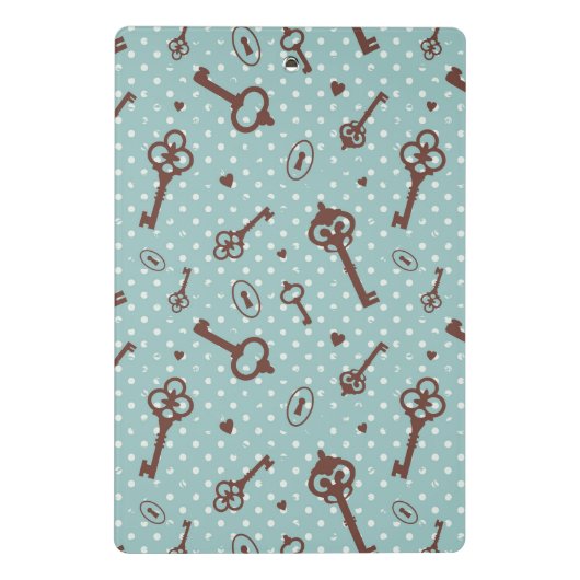 Retro Valentinsgruß-Schlüssel Mini Klemmbrett (Rückseite)