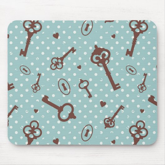 Retro Valentinsgruß-Schlüssel Mousepad (Vorne)
