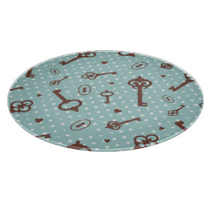 Retro Valentinsgruß-Schlüssel Schneidebrett