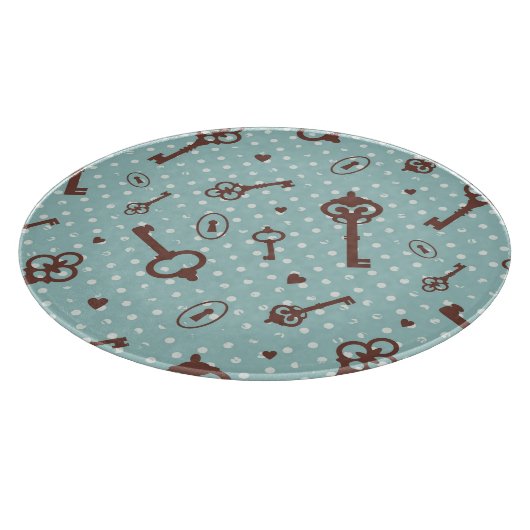 Retro Valentinsgruß-Schlüssel Schneidebrett (Ecke)