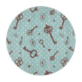 Retro Valentinsgruß-Schlüssel Schneidebrett (Vorderseite)