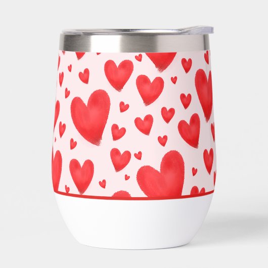 Retro Valentinsherzen Hochzeit Rot Pink (Links)