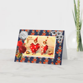 Retro Valentinstag geklappte Grußkarte Karte