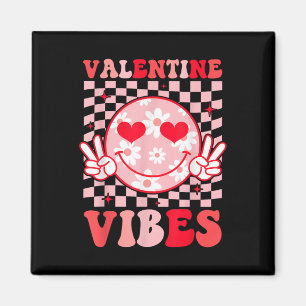 Retro Valentinstag Heart Valentine Vibes Boys Gi Magnet