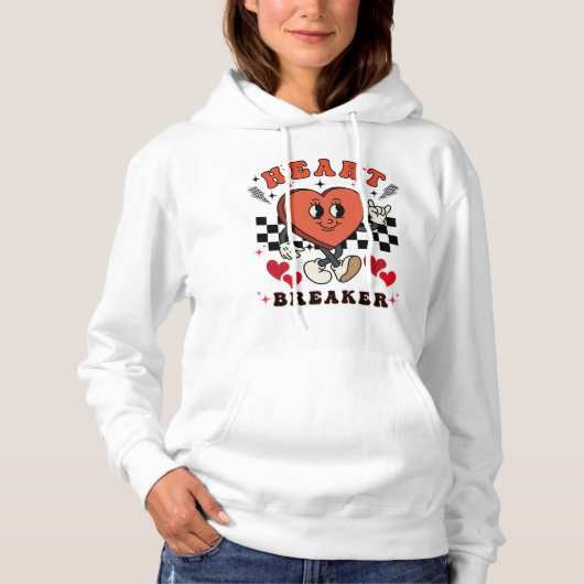 Retro Valentinstag , Herzzerbrecher Hoodie (Vorderseite)